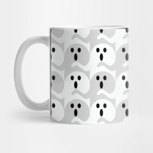 Ghost Tessellation Pattern (Gray and White) Mug